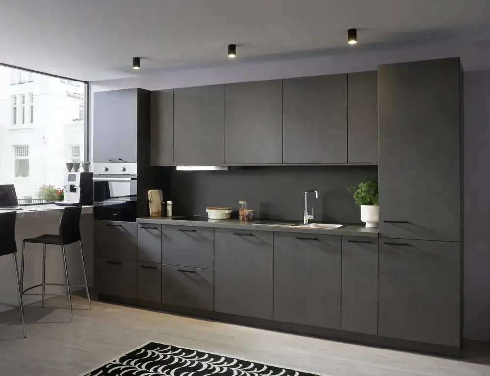 Contur moderne Kuechenzeile Beton