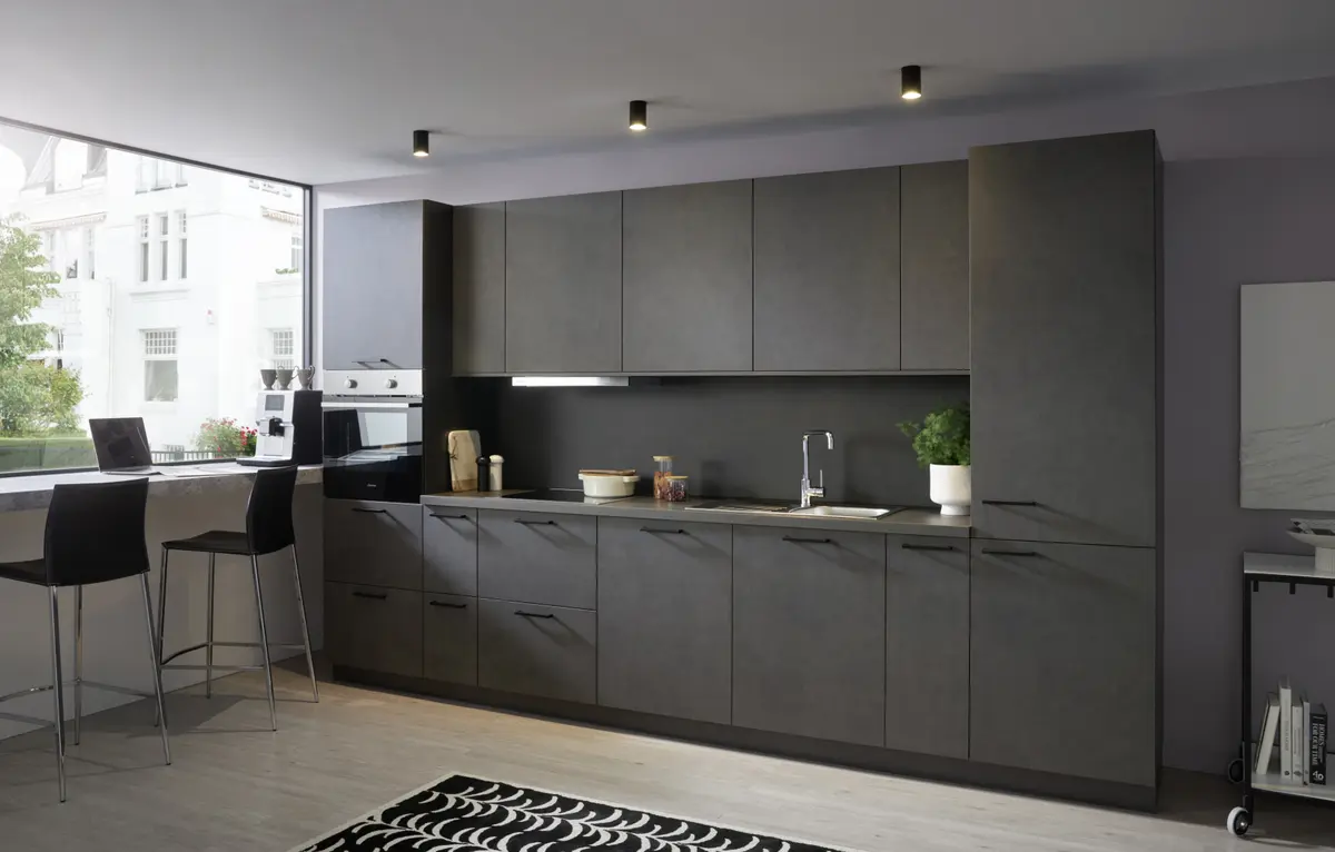 Contur moderne Kuechenzeile Beton