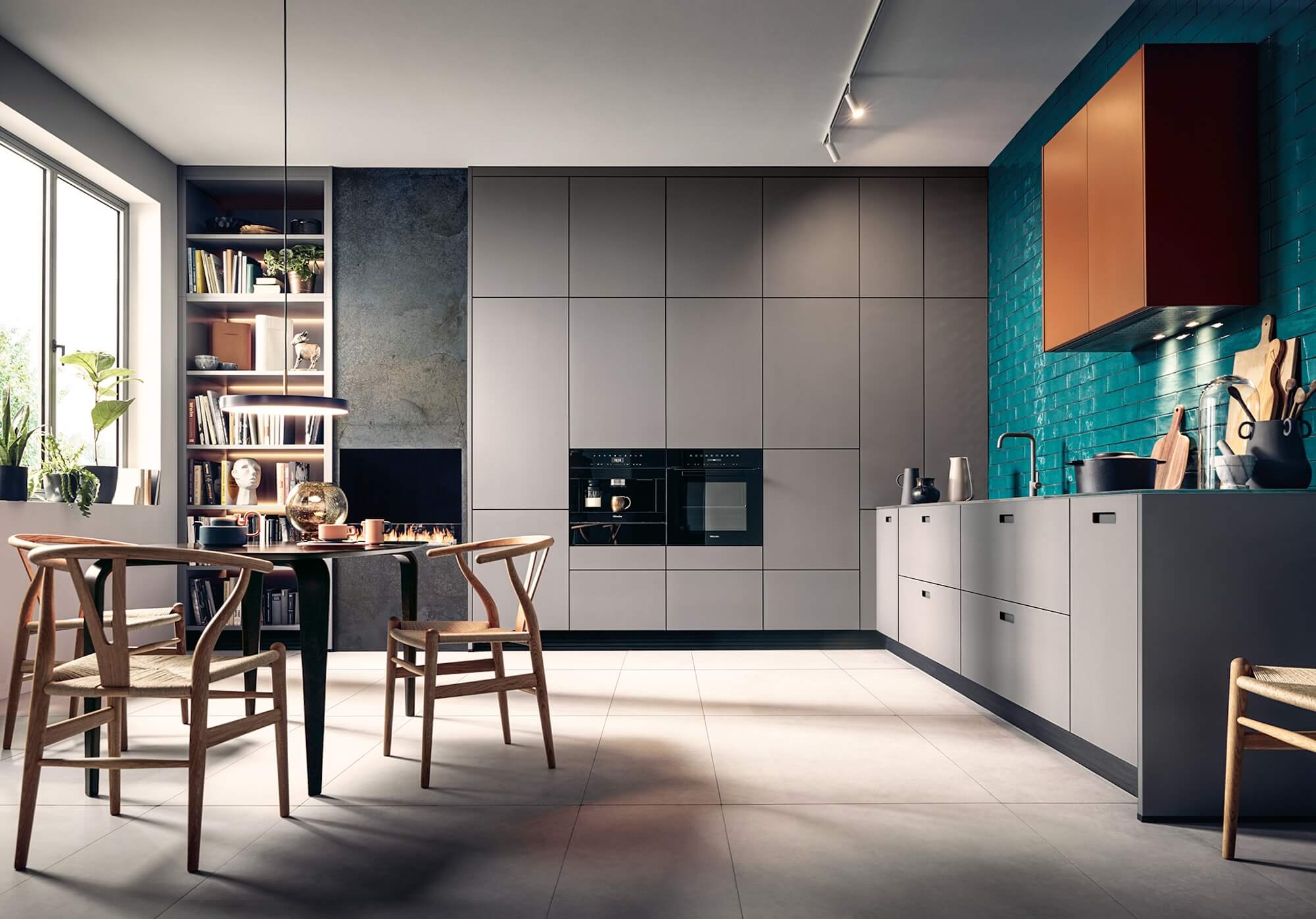 next125 Designkueche grau matt